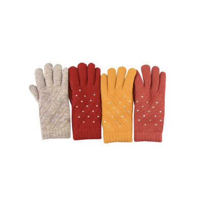 Gloves Ladies Acrylic with Wool Strass